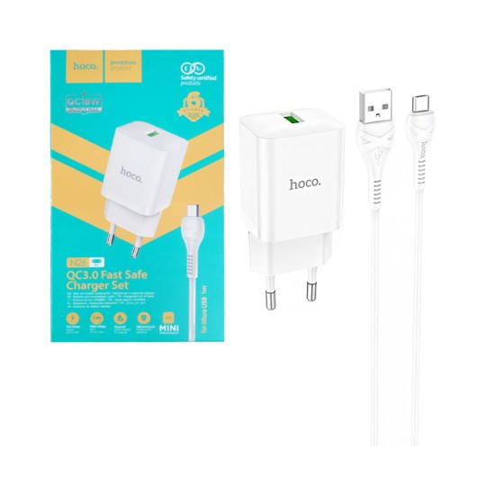 Hoco Charger N26 Micro with QuickCharge 3.0 White